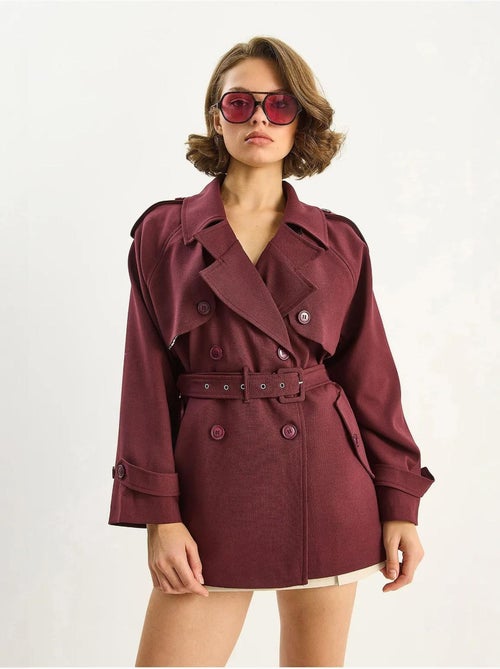 Trench-coat mi-long en mélange de coton avec fermeture boutonnée lucci - Kiabi Trench-coat mi-long en mélange de coton avec fermeture boutonnée lucci - Kiabi