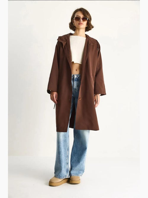 Trench-coat mi-long oversize à col châle lucci - Kiabi Trench-coat mi-long oversize à col châle lucci - Kiabi