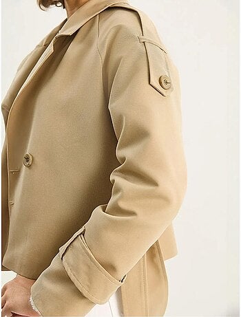 Trench-coat oversize en coton et élasthanne avec fermeture à nouer lucci