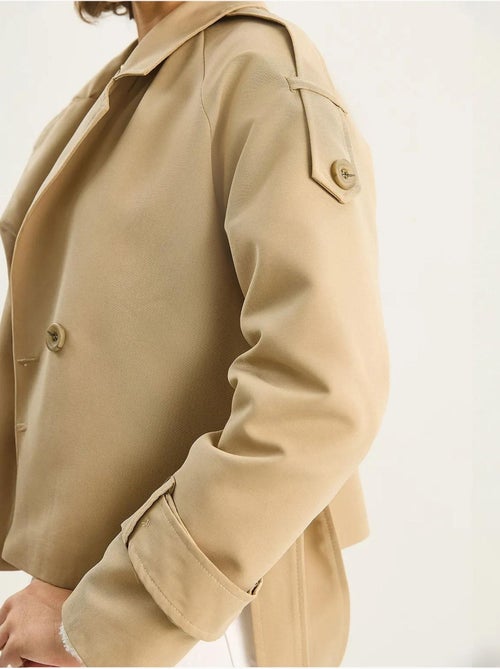 Trench-coat oversize en coton et élasthanne avec fermeture à nouer lucci - Kiabi Trench-coat oversize en coton et élasthanne avec fermeture à nouer lucci - Kiabi