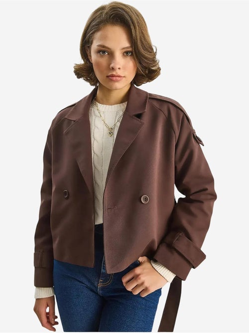 Trench-coat oversize en coton et élasthanne avec fermeture à nouer lucci - Kiabi Trench-coat oversize en coton et élasthanne avec fermeture à nouer lucci - Kiabi