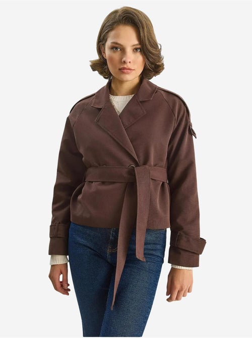 Trench-coat oversize en coton et élasthanne avec fermeture à nouer lucci - Kiabi Trench-coat oversize en coton et élasthanne avec fermeture à nouer lucci - Kiabi