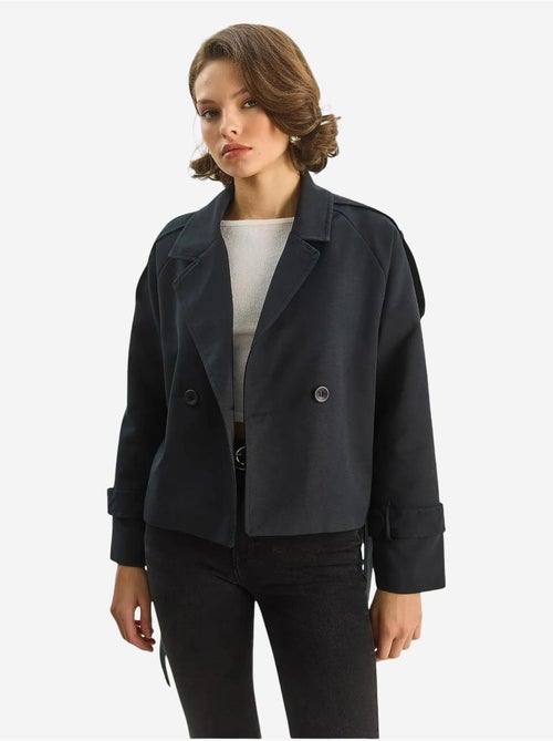 Trench-coat oversize en coton et élasthanne avec fermeture à nouer lucci - Kiabi Trench-coat oversize en coton et élasthanne avec fermeture à nouer lucci - Kiabi