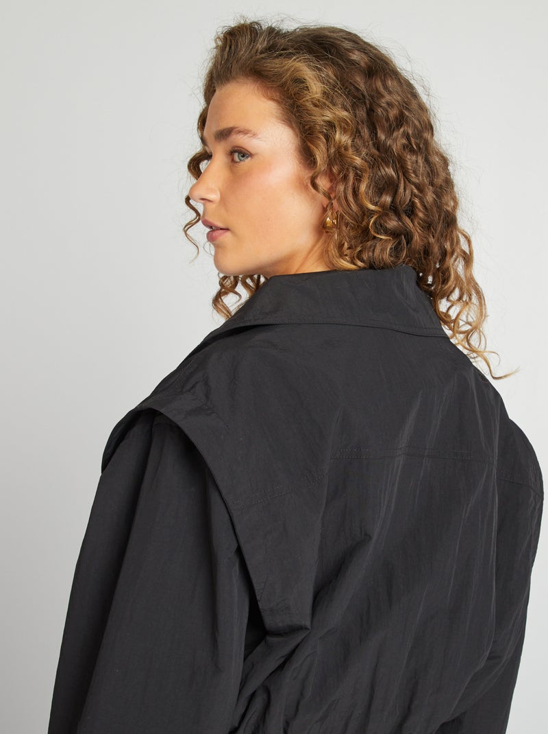 Trench court - coupe cropped noir - Kiabi