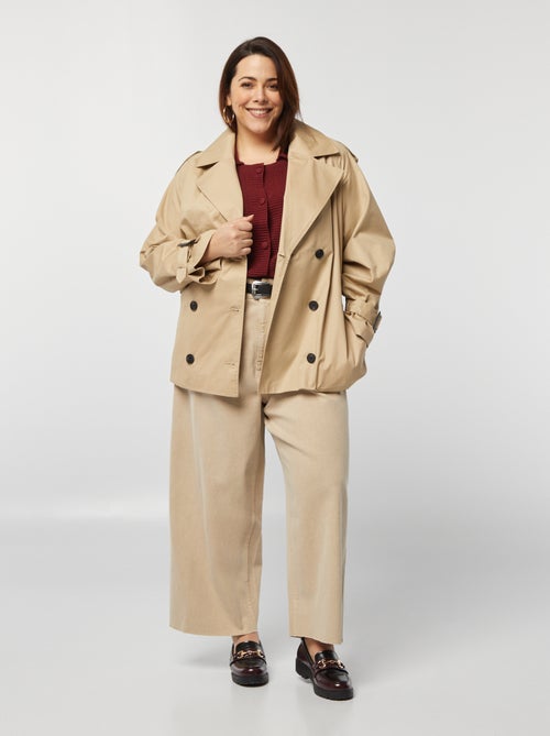 Trench court avec col tailleur - Kiabi