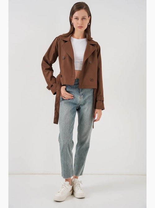 Trench court ceinturé bdart - Kiabi Trench court ceinturé bdart - Kiabi