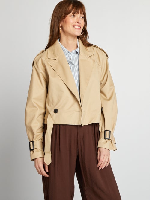 Trench court déperlant avec emmanchures raglan - Kiabi