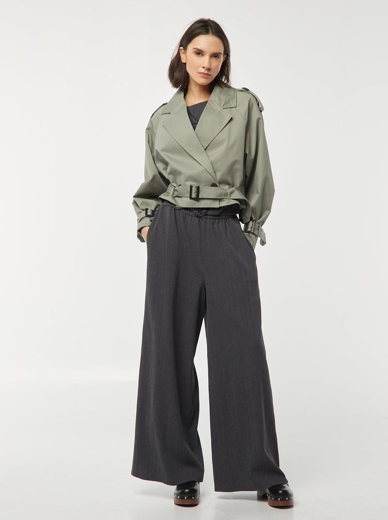 Trench court déperlant avec emmanchures raglan VERT - Kiabi