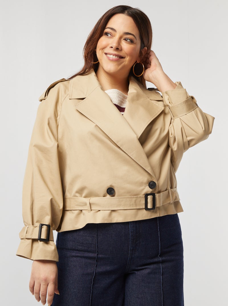 Trench court déperlant BEIGE - Kiabi