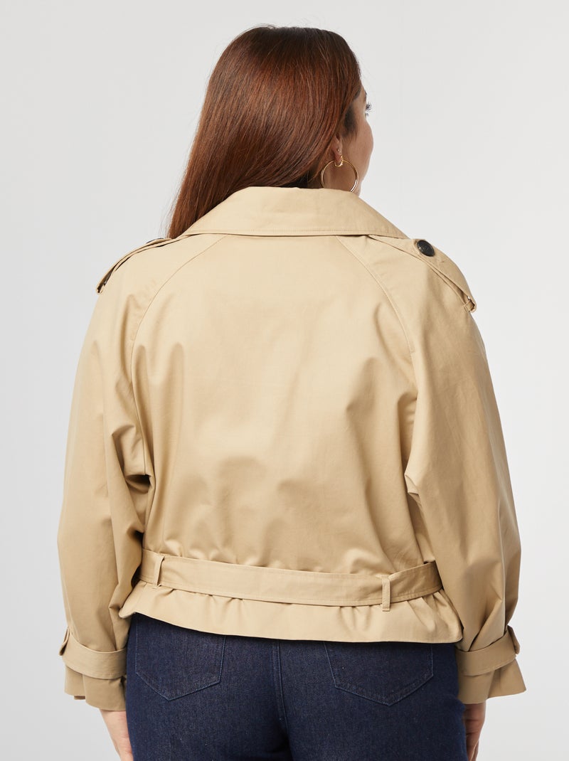 Trench court déperlant BEIGE - Kiabi