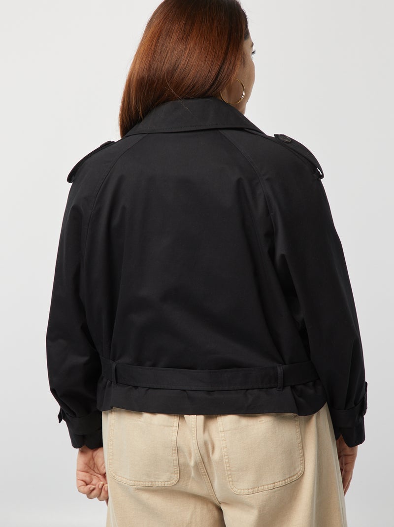 Trench court déperlant noir - Kiabi