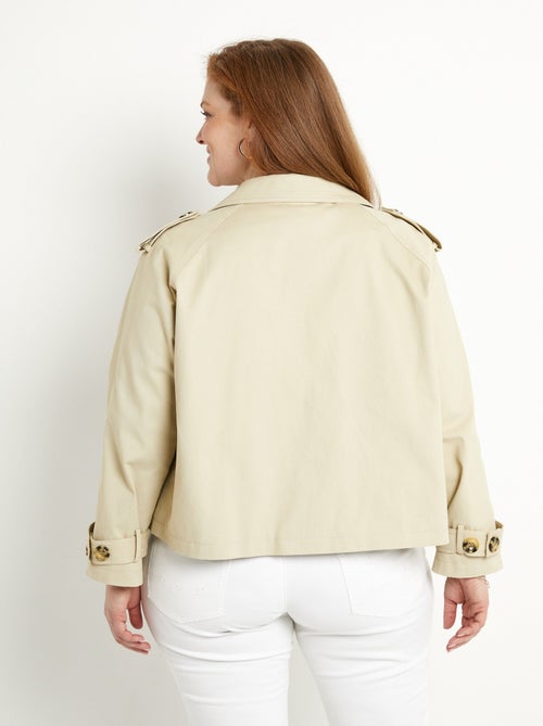 Trench court double boutonnage coton doublé - Afibel - Kiabi