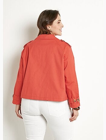 Trench court double boutonnage coton doublé - Afibel