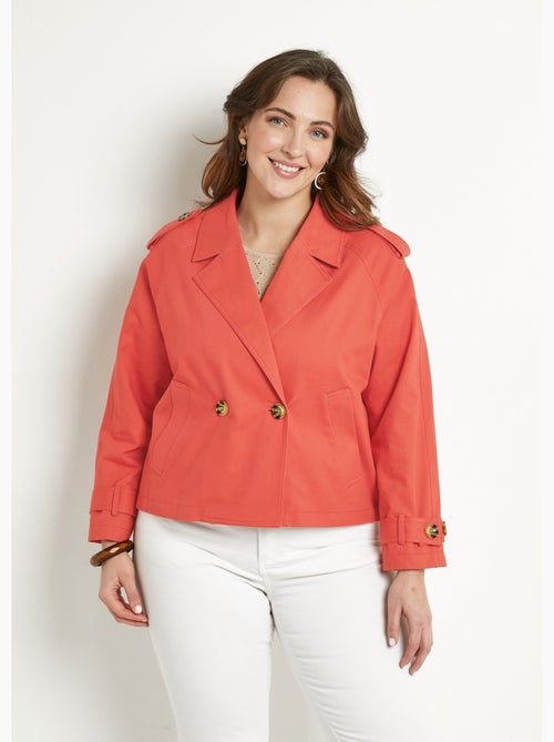 Trench court double boutonnage coton doublé - Afibel - Kiabi