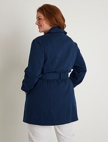 Trench court double boutonnage uni col pointu