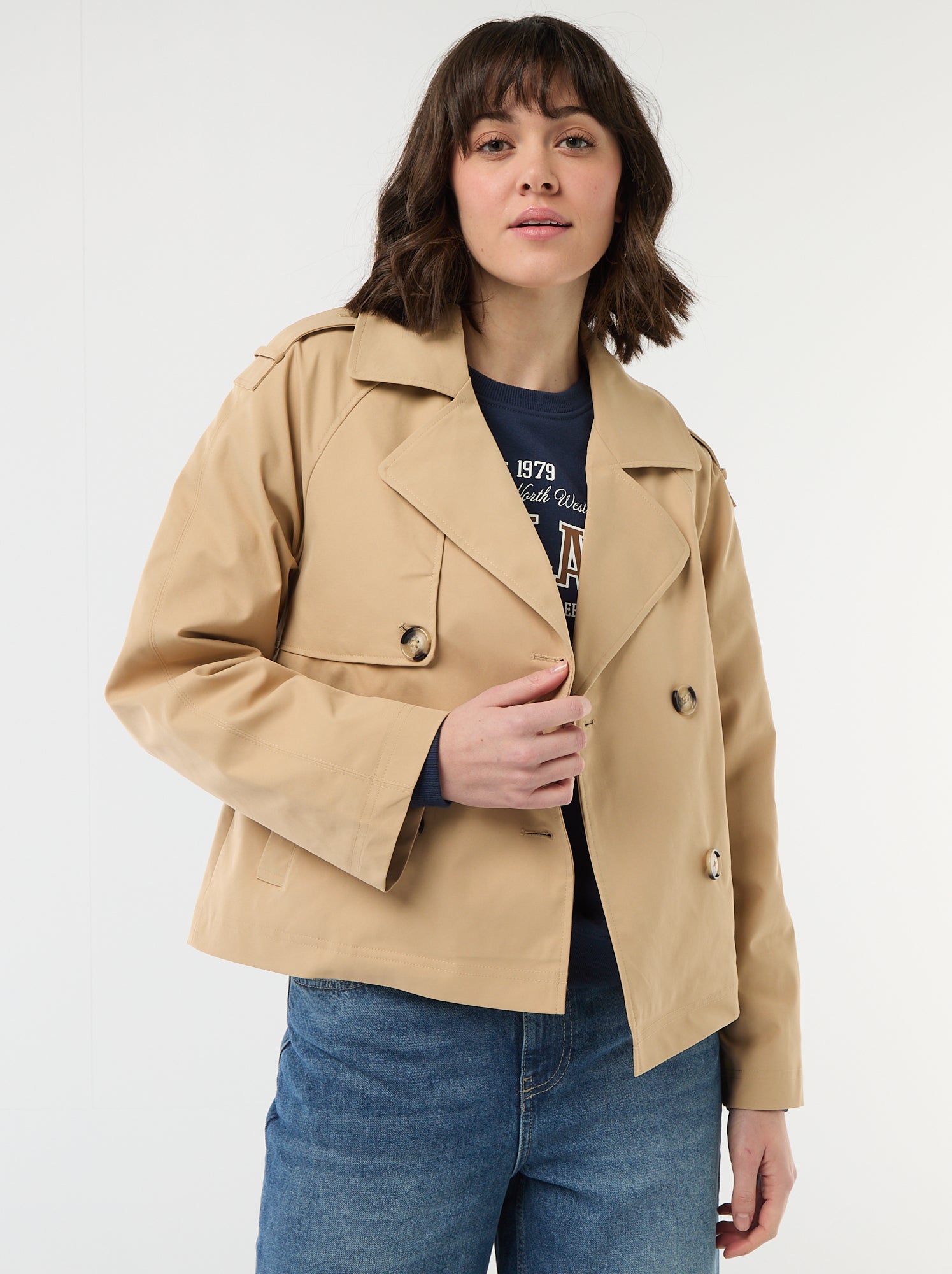 Trench court en coton