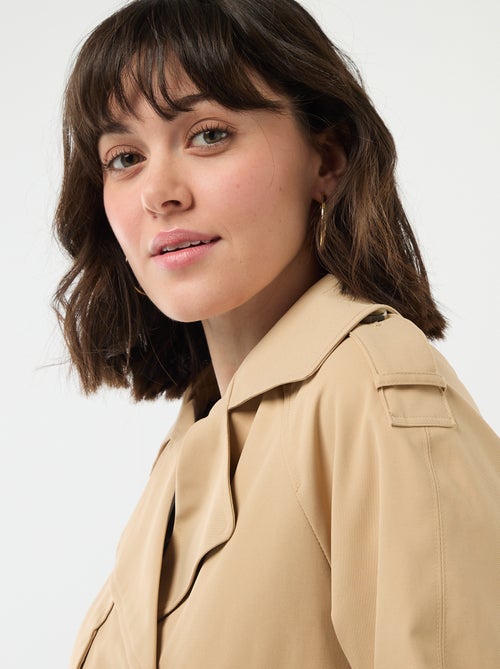 Trench court en coton - Kiabi