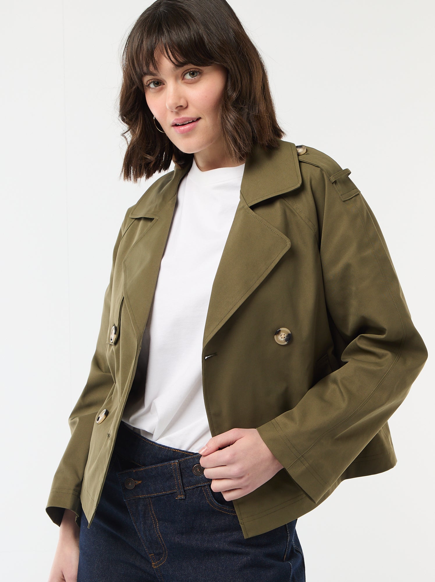 Trench court en coton