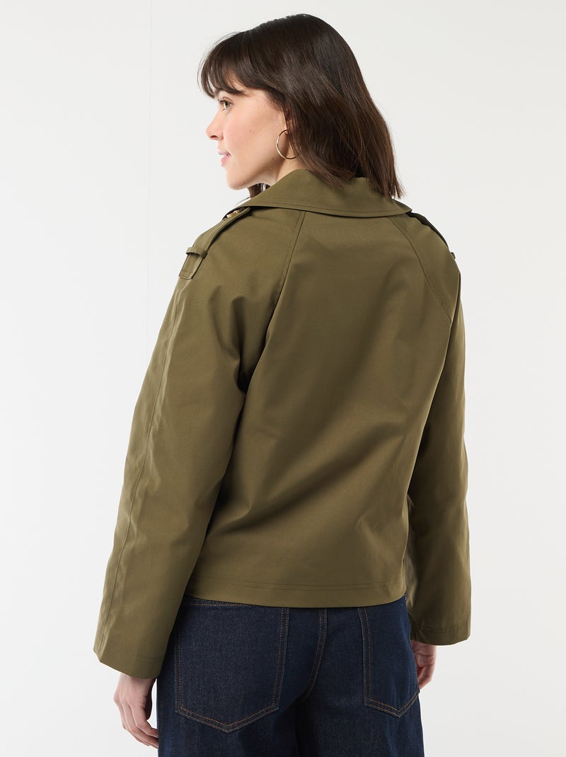 Trench court en coton Kaki - Kiabi