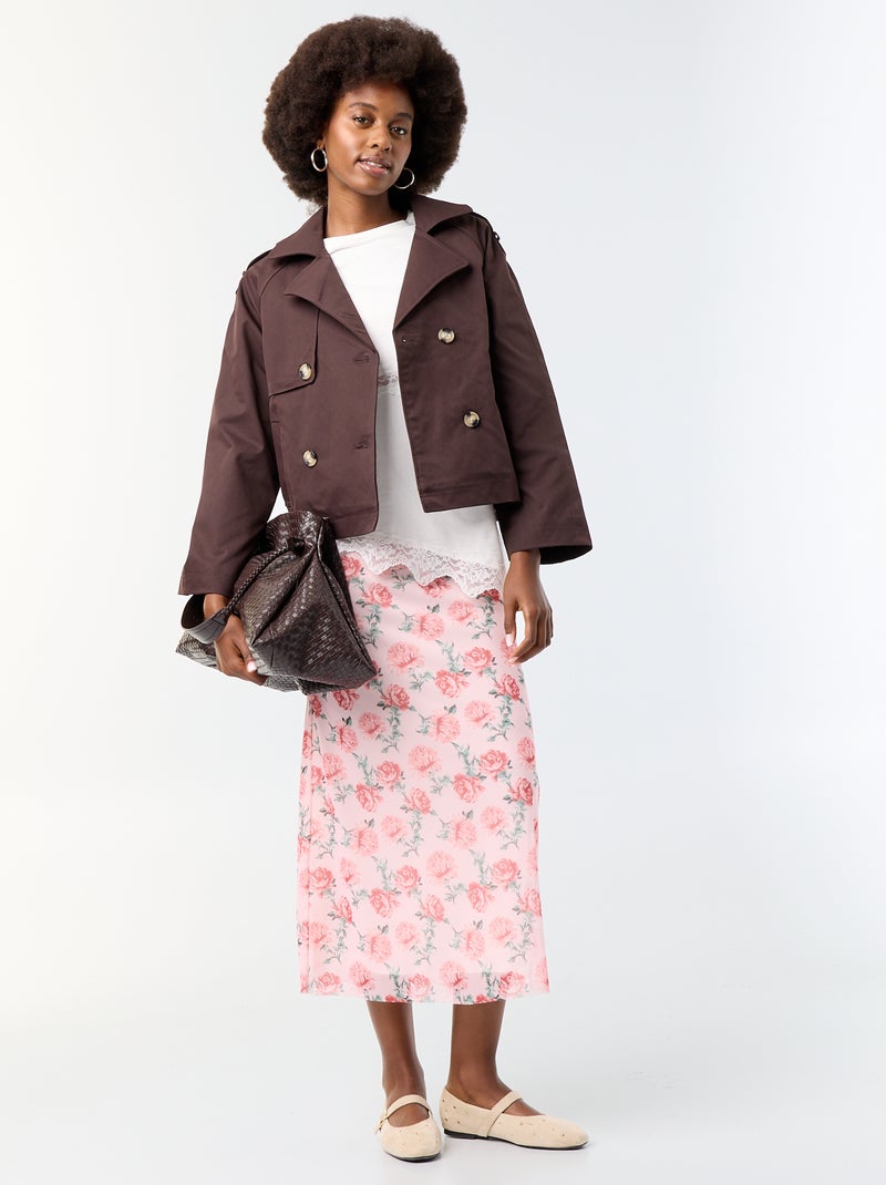 Trench court en coton Marron - Kiabi