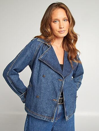 Trench cropped en denim