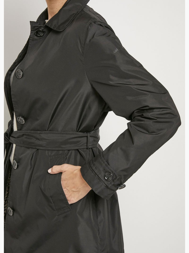 Trench déperlant avec ceinture à nouer - AFIBEL Noir - Kiabi