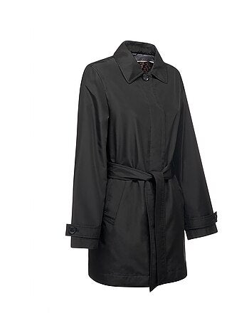 Trench déperlant avec ceinture à nouer