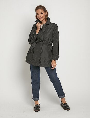 Trench déperlant avec ceinture à nouer