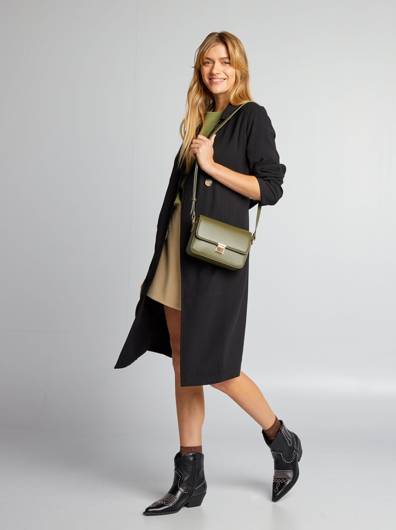Trench fluide ceinturé noir - Kiabi