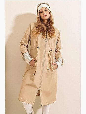 Trench long à capuche zippé bdart