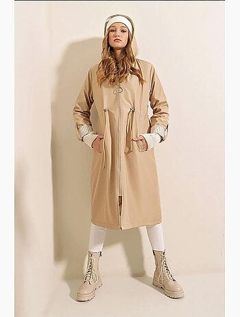 Trench long à capuche zippé bdart