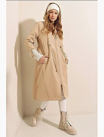 Trench long à capuche zippé bdart