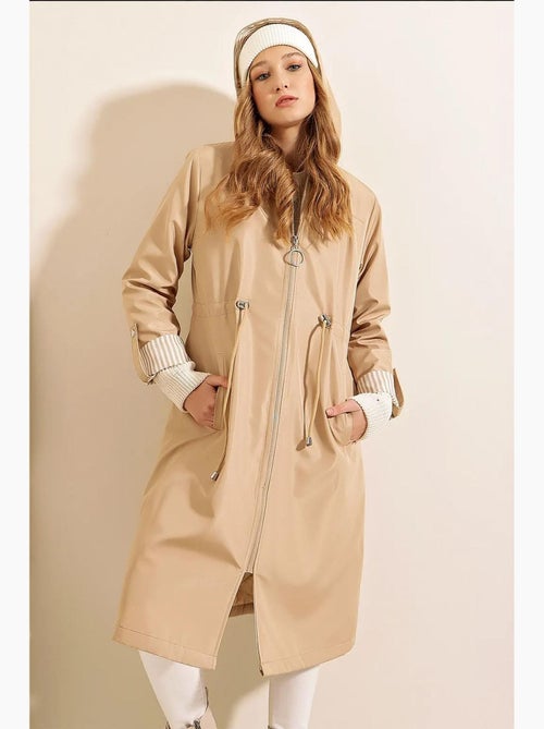 Trench long à capuche zippé bdart - Kiabi Trench long à capuche zippé bdart - Kiabi