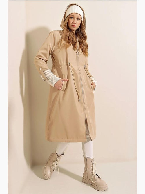 Trench long à capuche zippé bdart - Kiabi Trench long à capuche zippé bdart - Kiabi
