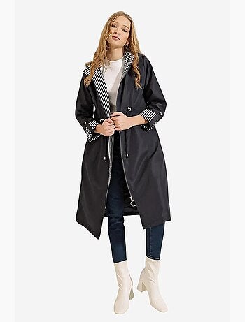 Trench long à capuche zippé bdart
