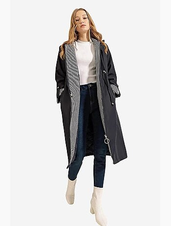 Trench long à capuche zippé bdart