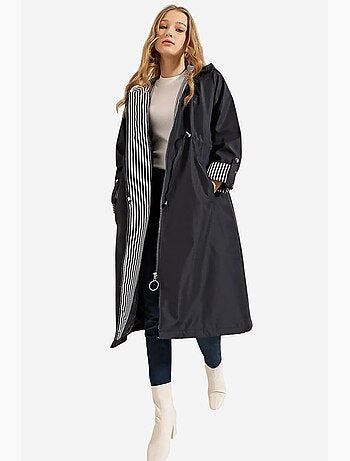 Trench long à capuche zippé bdart