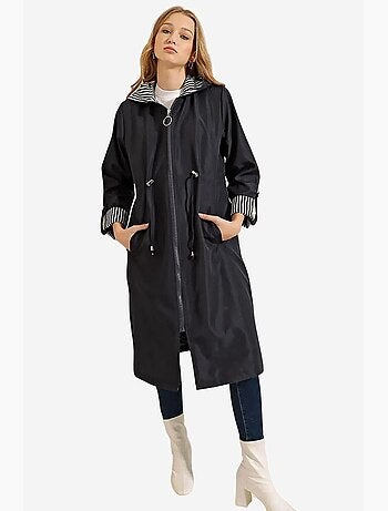 Trench long à capuche zippé bdart