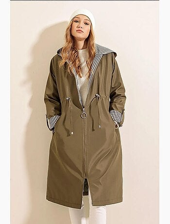 Trench long à capuche zippé bdart