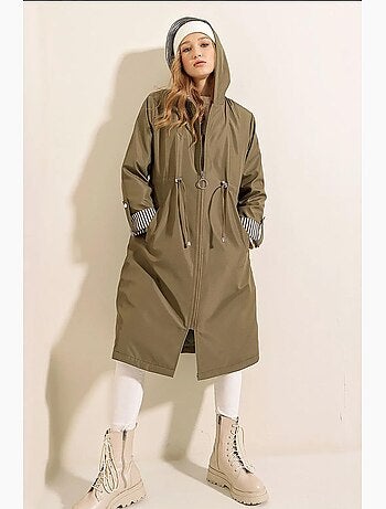 Trench long à capuche zippé bdart
