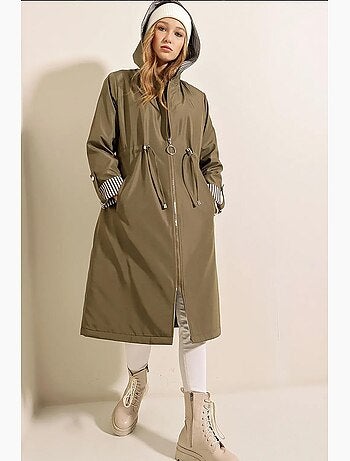 Trench long à capuche zippé bdart