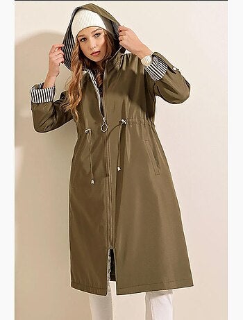 Trench long à capuche zippé bdart