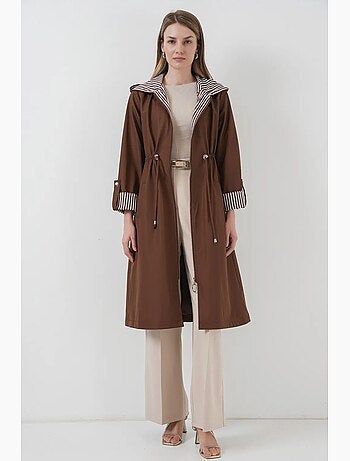 Trench long à capuche zippé bdart