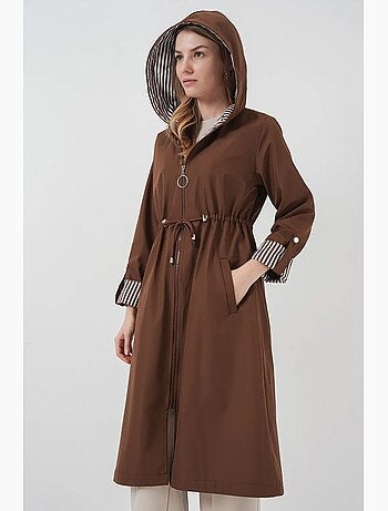 Trench long à capuche zippé bdart