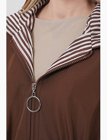 Trench long à capuche zippé bdart