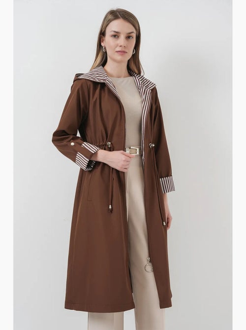 Trench long à capuche zippé bdart - Kiabi Trench long à capuche zippé bdart - Kiabi