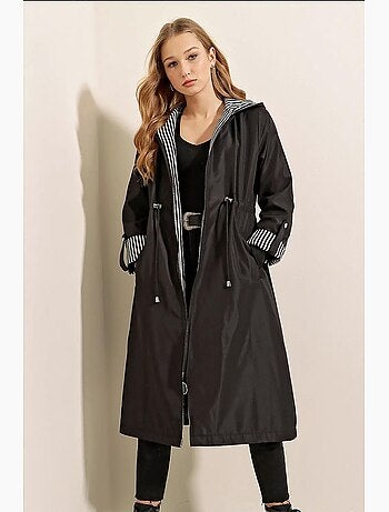 Trench long à capuche zippé bdart
