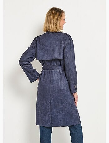 Trench long aspect suédine