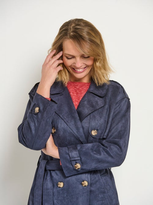 Trench long aspect suédine - Kiabi