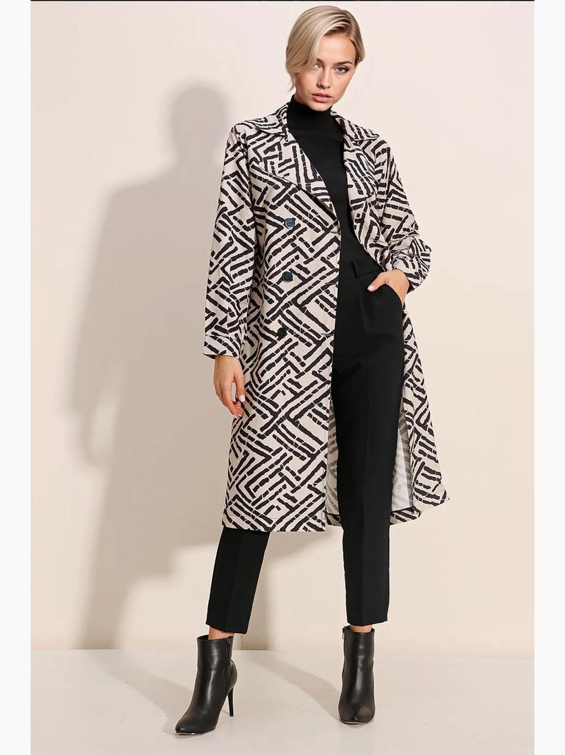 Trench long ceinturé bdart Blanc - Kiabi